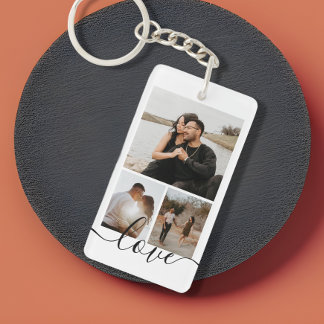 Personalised Photo and Text Photo Collage Key Ring