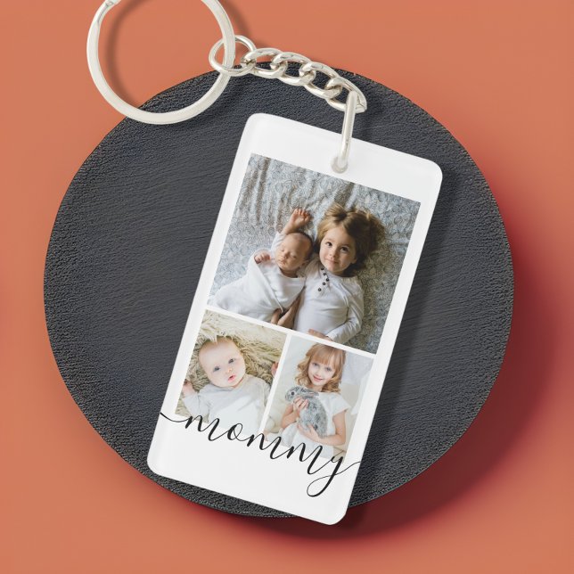 Personalised Photo and Text Photo Collage Key Ring (Creator Uploaded)