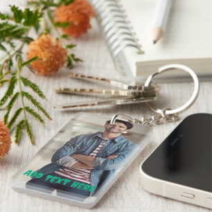 Personalised Photo and Text Photo Collage Key Ring
