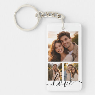 Personalised Photo and Text Photo Collage Keychain