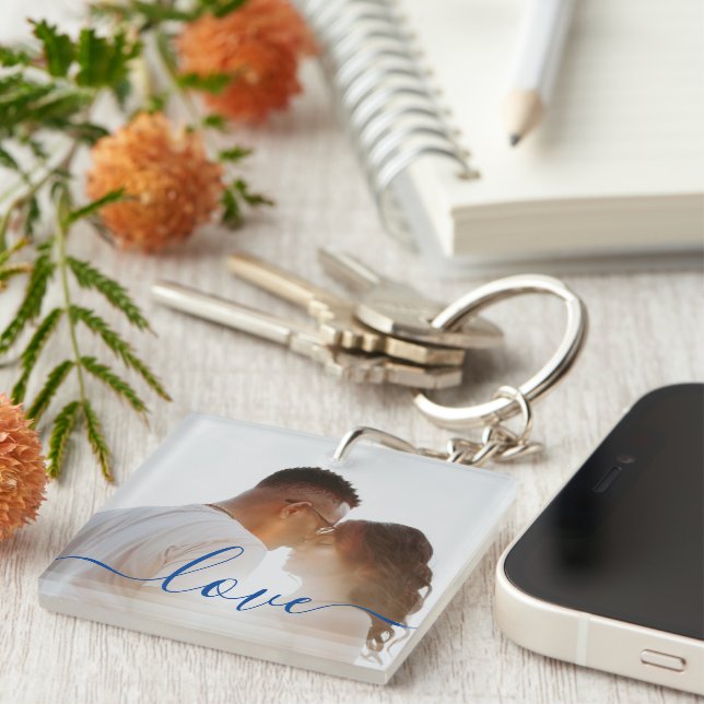 Personalised Photo and Text Photo Collage Keychain (Front Right)