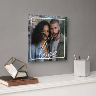 Personalised Photo and Text Photo Collage Square Wall Clock