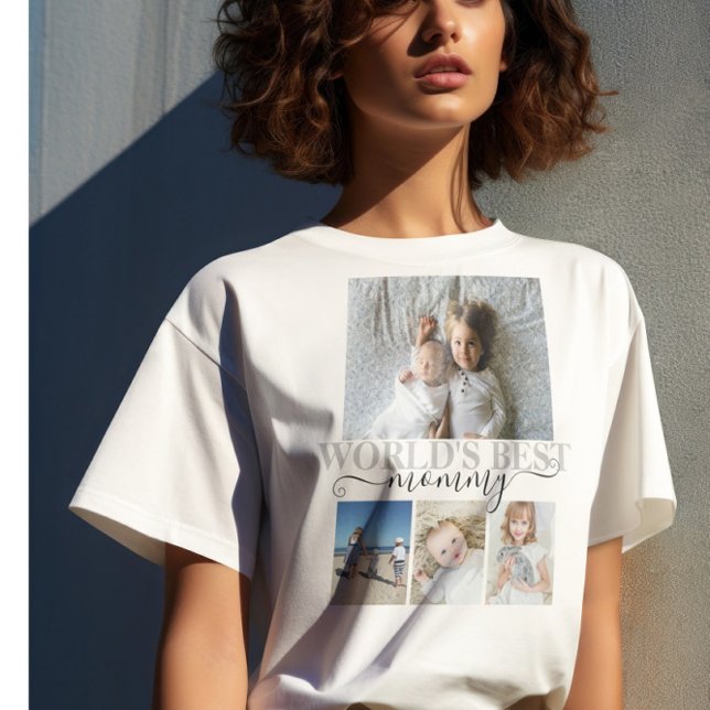 Personalised Photo and Text Photo Collage T-Shirt (Personalized Photo and Text Photo Collage T-Shirt by Ricaso Add your own photographs and text)