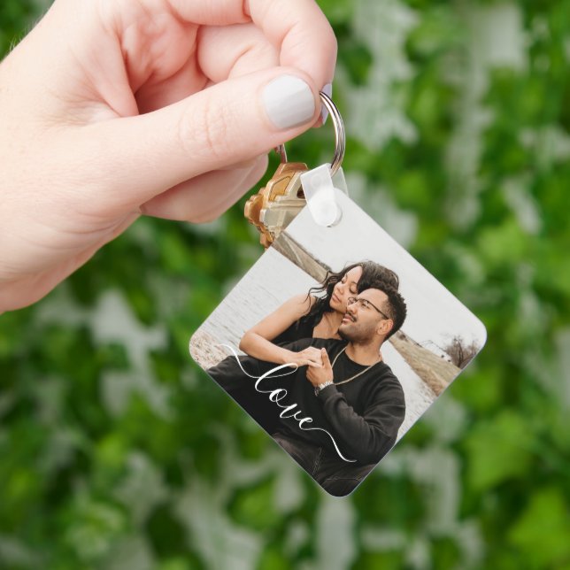 Personalised Photo and Text Photo Key Ring (Hand)