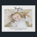 Personalised Photo and Text Photo New Baby Faux Canvas Print<br><div class="desc">Make a Personalised family Photo keepsake wall art  - Faux Wrapped Canvas Print from Ricaso - add your own photo and text - photo keepsake gifts</div>