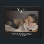 Personalised Photo and Text Photo New Baby Faux Canvas Print<br><div class="desc">Make a Personalised family Photo keepsake wall art  - Faux Wrapped Canvas Print from Ricaso - add your own photo and text - photo keepsake gifts</div>