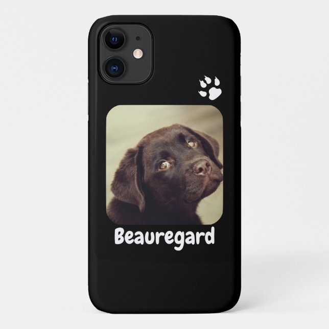 Personalised Photo and Text Photo Paw Print Case-Mate iPhone Case (Back)