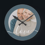 Personalised Photo and Text Photo Round Clock<br><div class="desc">Make a Personalised Photo wall clock from Ricaso - add your own photo and text - photo keepsake gifts</div>