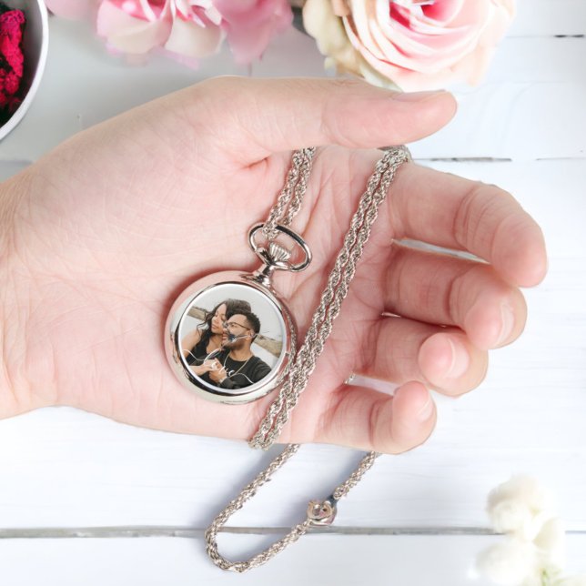 Personalised Photo and Text Photo Watch (Personalized Photo and Text Photo Watch necklace from Ricaso. Add your own photograph)