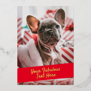 Personalised photo and text real foil card