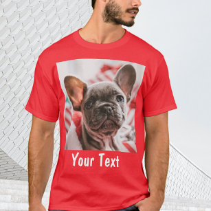 Personalised Photo and Text Red T-Shirt