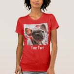Personalised Photo and Text Red T-Shirt<br><div class="desc">Personalised Funny Photo and Text Red T-Shirt</div>