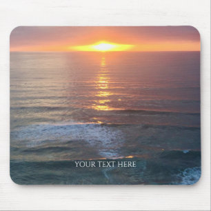 Personalised Photo And Text Sunset Mouse Pad