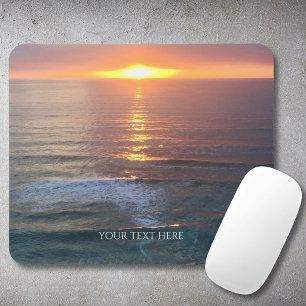 Personalised Photo And Text Sunset Mouse Pad