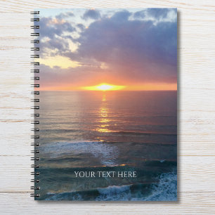 Personalised Photo And Text Sunset Notebook