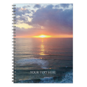 Personalised Photo And Text Sunset Notebook