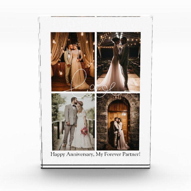Personalised Photo Anniversary Print Acrylic Block (Front)