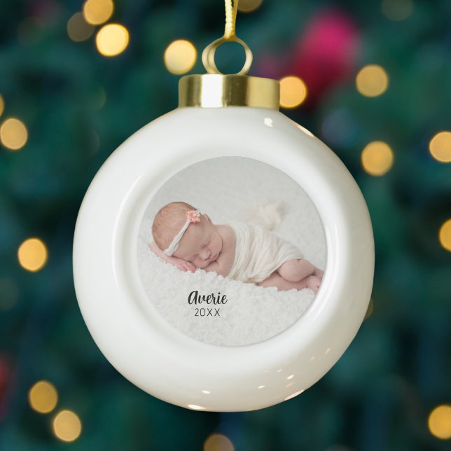 Personalised Photo Baby 1st Christmas Ceramic Ball Christmas Ornament (Personalized Photo Baby 1st Christmas Ceramic Ball Christmas Ornament
)