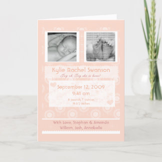 Personalised Photo Baby Birth Announcement Card