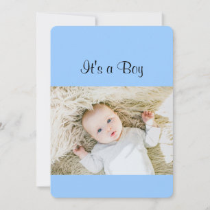Personalised Photo Baby Boy Birth Announcement