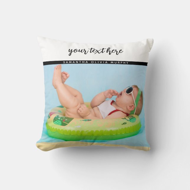 Personalised Photo Baby Love & Name Memories  Cushion (Front)