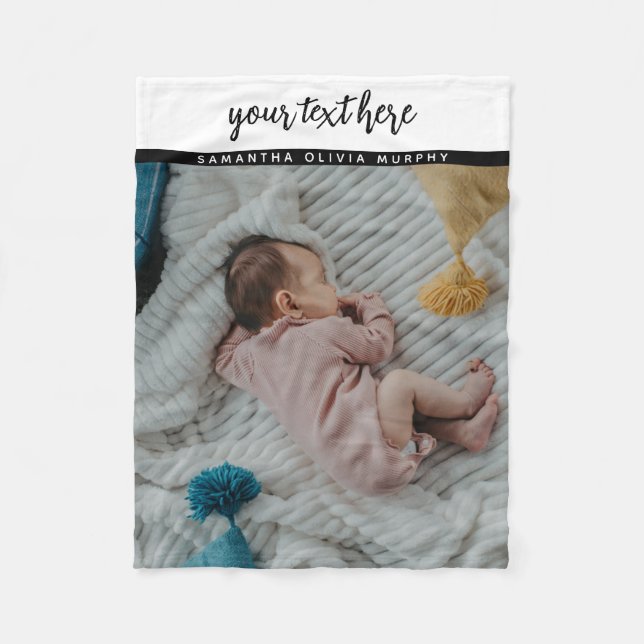 Personalised Photo Baby Love & Name Memories Fleece Blanket (Front)