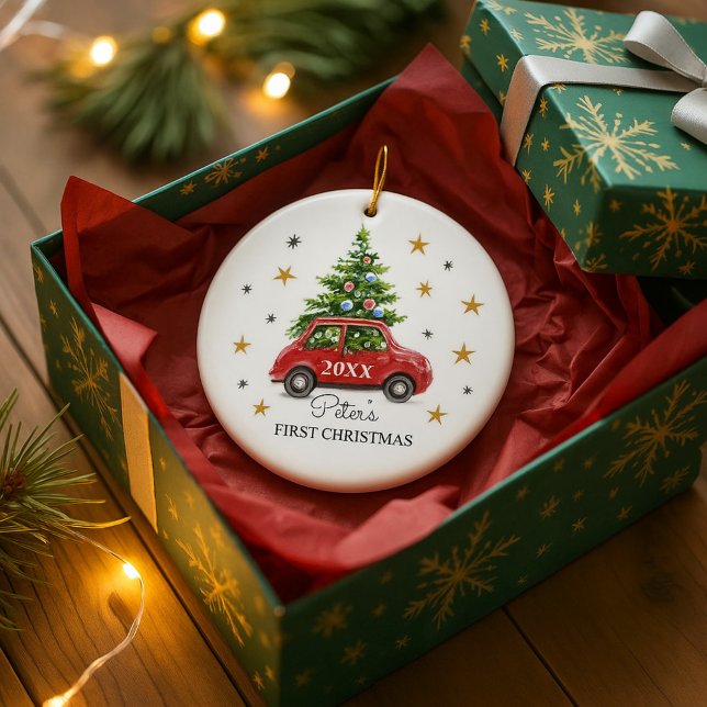 Personalised Photo Baby's First Christmas Ceramic Ornament (Creator Uploaded)