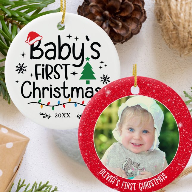  Personalised Photo Baby's First Christmas Ceramic Ornament (Creator Uploaded)