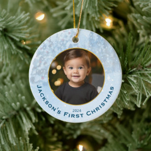  Personalised Photo Baby's First Christmas Ceramic Ornament