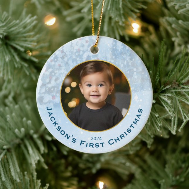  Personalised Photo Baby's First Christmas Ceramic Ornament (Tree)