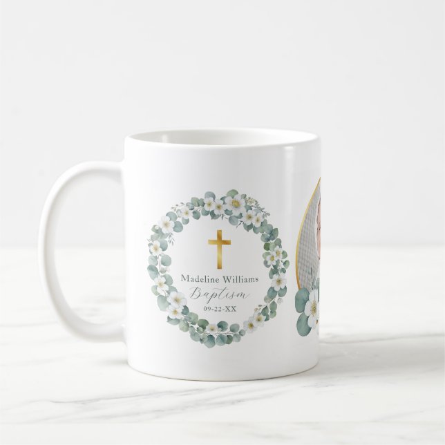 Personalised Photo Baptism Mug Religious Keepsake (Left)