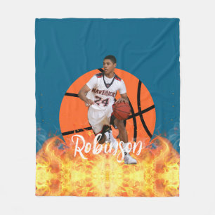 Personalised Photo Basketball Player  Fleece Blanket