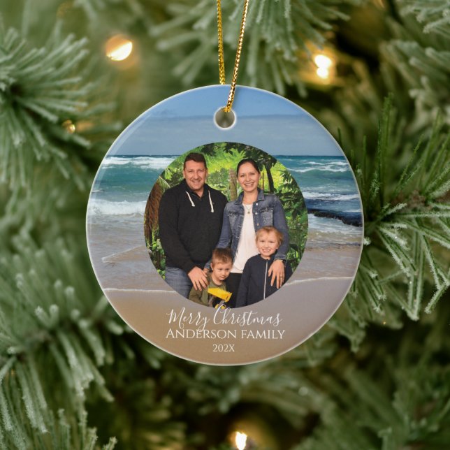 Personalised Photo Beach Christmas Ornament (Tree)