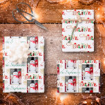 Personalised Photo BELIEVE Christmas Typography Wrapping Paper Sheet<br><div class="desc">Create your own personalised coordinated set of novelty Christmas giftwrap in featuring your photo, name and a festive BELIEVE typography design filled with Christmas icons like Santa, elves, reindeer, etc. ASSISTANCE: For help with design modification or personalisation or if you would like coordinating items, contact the designer BEFORE ORDERING via...</div>