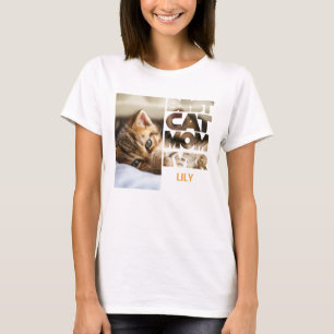 Personalised Photo Best Cat mum ever T-Shirt