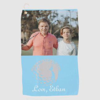 Personalised Photo Best Dad By Par Golf Towel