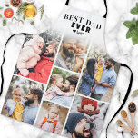 Personalised Photo Best Dad Ever Apron<br><div class="desc">Personalised Best Dad Ever 7 Photo Collage Apron. Celebrate Dad’s role as the “Best Dad Ever” with this custom photo apron, a perfect fit for the foodie, grillmaster, or chef in your life. The top features "Best Dad Ever" in bold black text over a soft white gradient background, with a...</div>