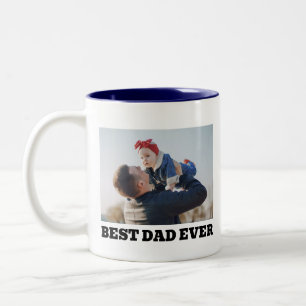 Personalised photo Best Dad Ever Two-Tone Coffee Mug