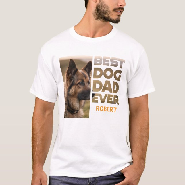 Personalised Photo Best dog dad ever T-Shirt (Front)