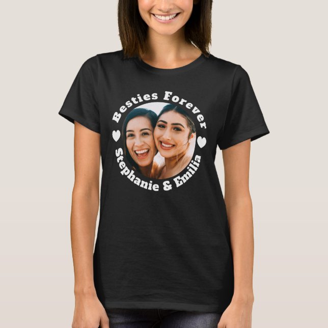 Personalised photo best friends T-shirt  (White) (Front)