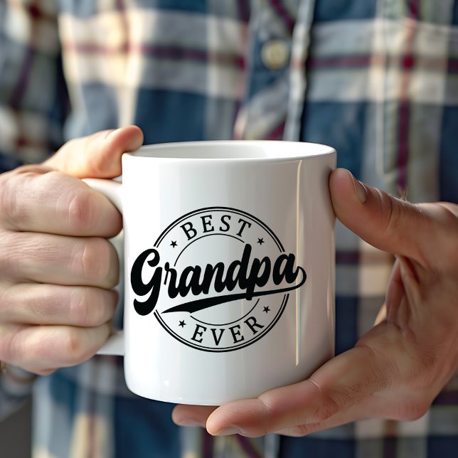 Personalised Photo Best Grandpa Ever Gift Coffee Mug (Perfect gift idea for Grandpa from his Grandkids with personalized name and photo)