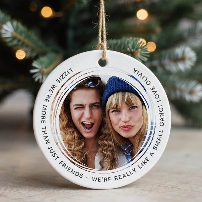 Personalised Photo Besties Small Gang Ceramic Ornament (Creator Uploaded)