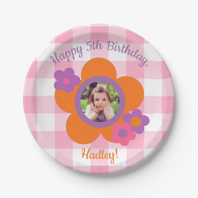 Personalised Photo Birthday Paper Plates (Front)