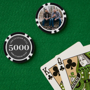 Personalised Photo Black 5000 Value Game Poker Chips