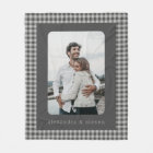 Personalised Photo Black and Grey Gingham Plaid 