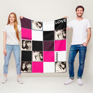Personalised PHOTO Blanket Pink Aubergine Pink