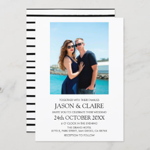 Personalised Photo Bold Typography Simple Wedding Invitation