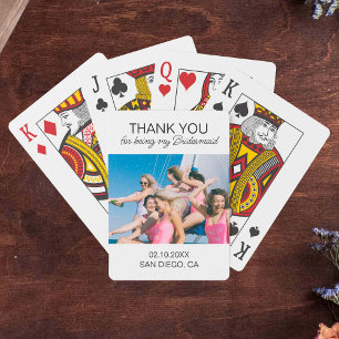 Personalised Photo Bridesmaid Thank You Favour Playing Cards