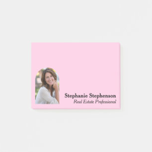Personalised Photo Business Arched Frame Pink Post-it Notes