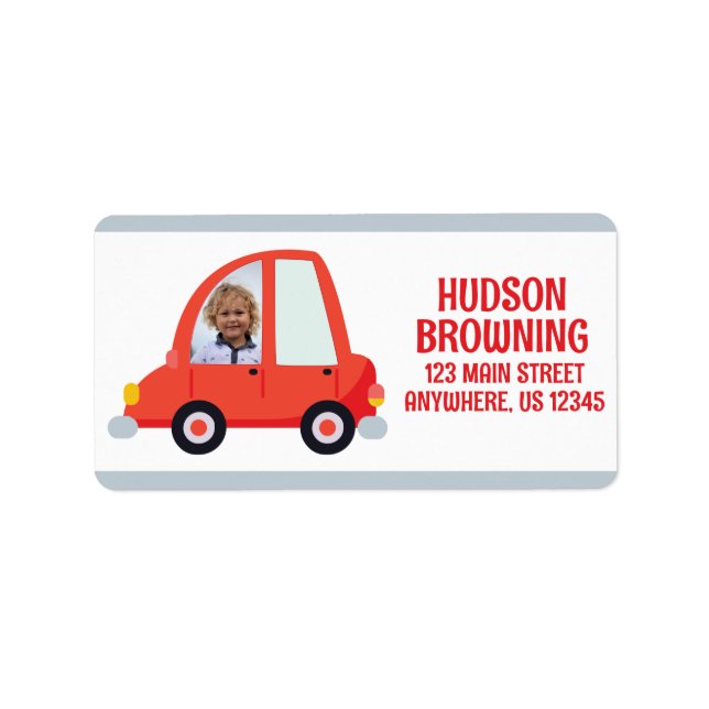 Personalised Photo Car Return Address Labels (Front)
